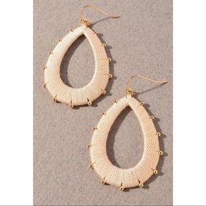 Boho Ivory and Gold Dangle Earrings